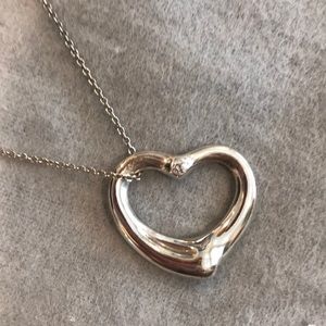 Tiffany open heart Pendant one diamond